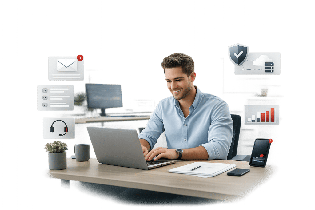 Créateur d'entreprise aidé par 8Tech en informatique